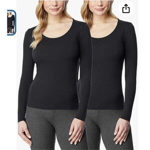 32 Degrees Heat Long Sleeve Scoop Neck Top-2 pack